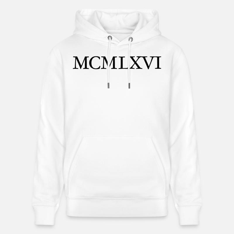 MCMLXVI 1966 Roman Anniversaire Année - Sweat à capuche bio CRUISER Stanley/Stella Unisexe - blanc