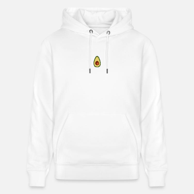 Pixel Avocat Petit - Sweat à capuche bio CRUISER Stanley/Stella Unisexe - blanc