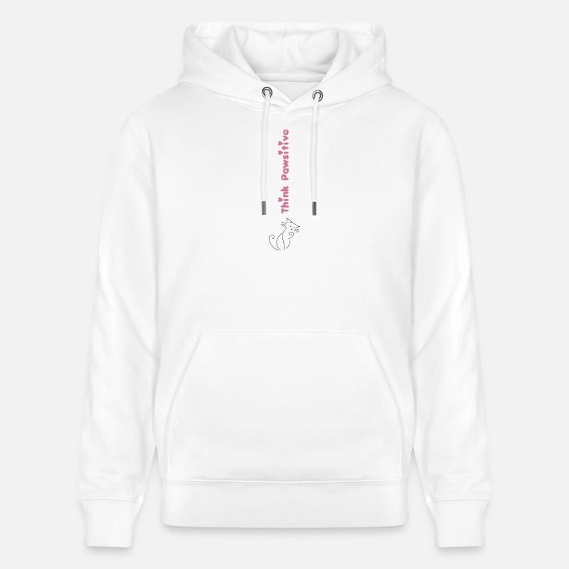 Restez Pawsitive - Sweat à capuche bio CRUISER Stanley/Stella Unisexe - blanc