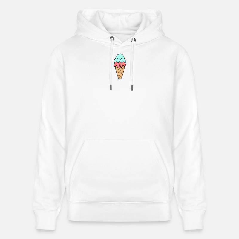 Crème glacée Crème glacée - Sweat à capuche bio CRUISER Stanley/Stella Unisexe - blanc