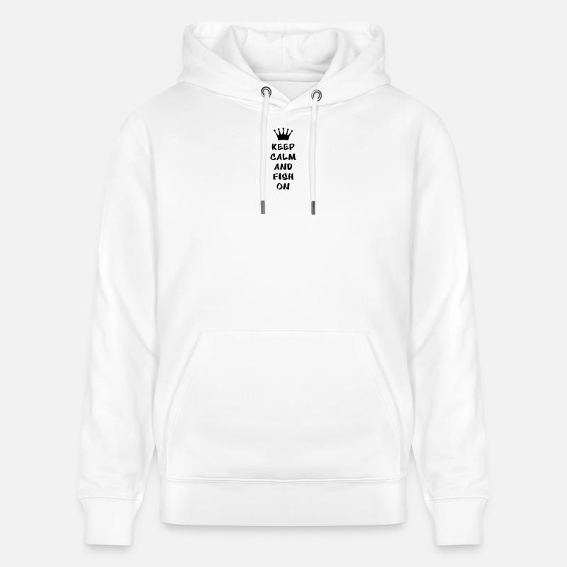 Keep calm and fish on - Sweat à capuche bio CRUISER Stanley/Stella Unisexe - blanc