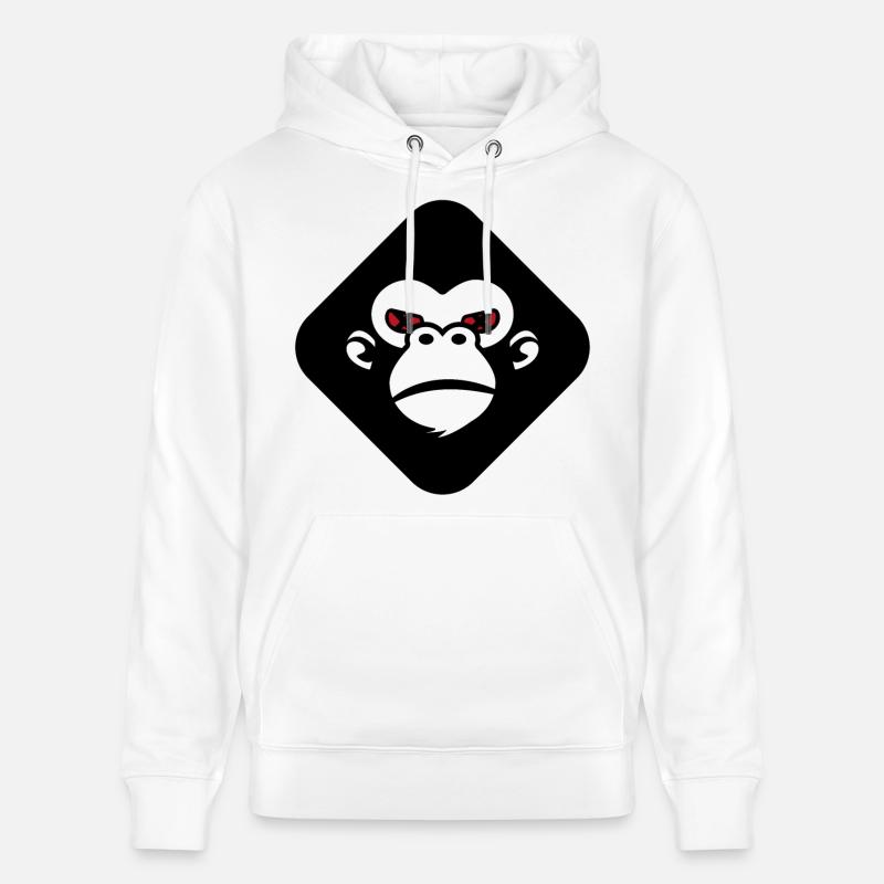 Logo du gorille - Sweat à capuche bio CRUISER Stanley/Stella Unisexe - blanc