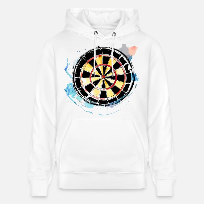 Croquis de jeu de fléchettes - Sweat à capuche bio CRUISER Stanley/Stella Unisexe - blanc