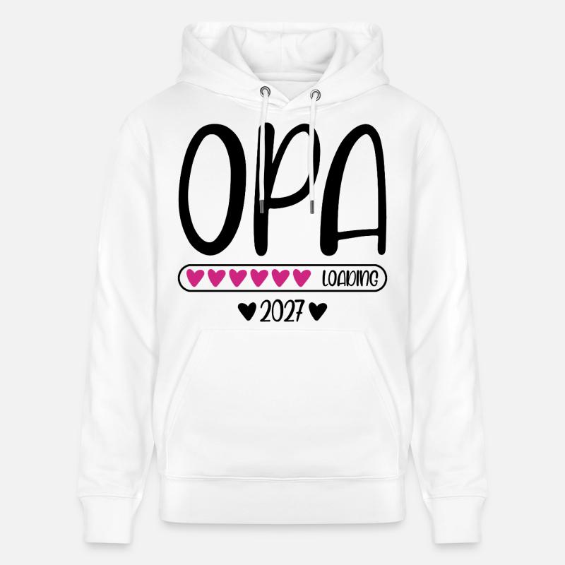 Opa 2027 loading Herzchen Ladebalken - Stanley/Stella Unisex Bio-Hoodie CRUISER  - Weiß