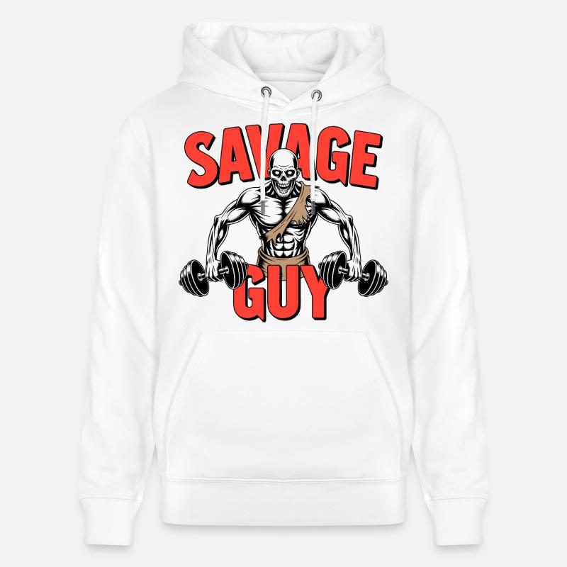 Squelette de gymnase sauvage - Sweat à capuche bio CRUISER Stanley/Stella Unisexe - blanc