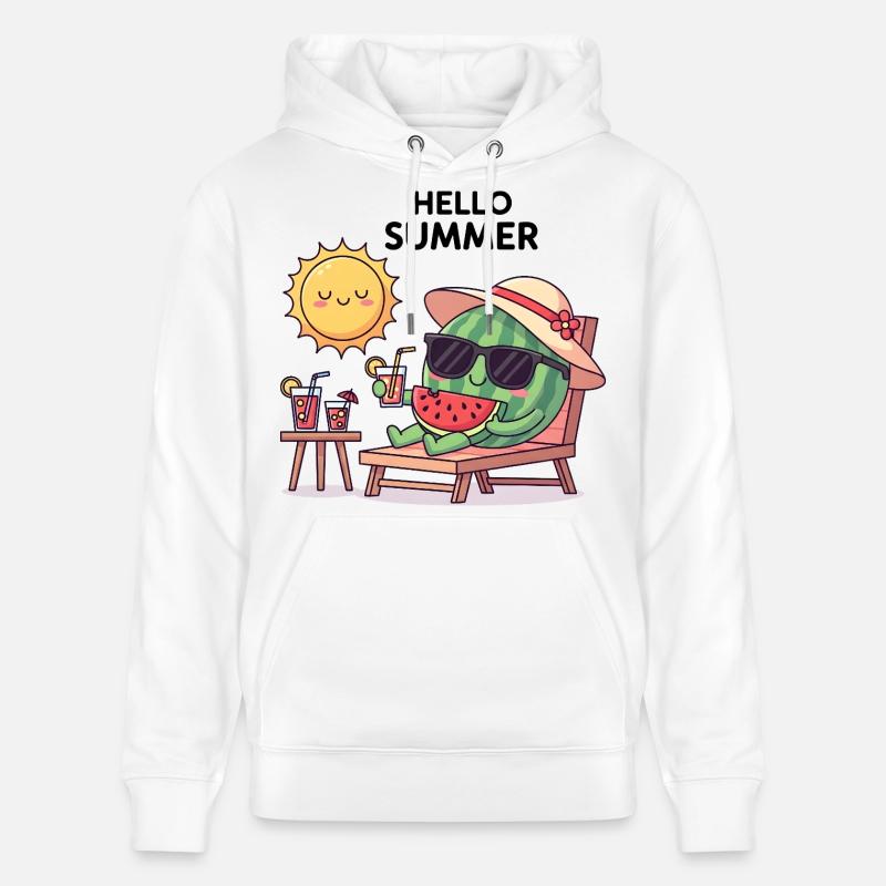 Bonjour Summer - Sweat à capuche bio CRUISER Stanley/Stella Unisexe - blanc