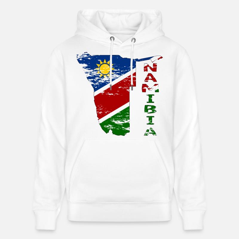 Namibie Carte Drapeau utilisé - Sweat à capuche bio CRUISER Stanley/Stella Unisexe - blanc