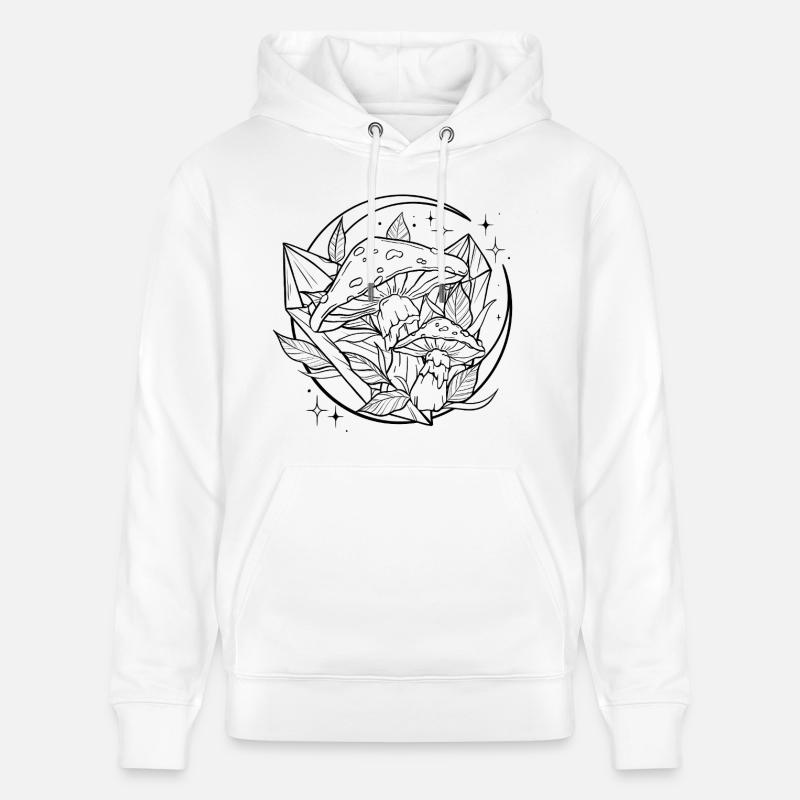 Witchy Toadstool with Magic Crystal - Stanley/Stella CRUISER Unisex Organic Hoodie - white