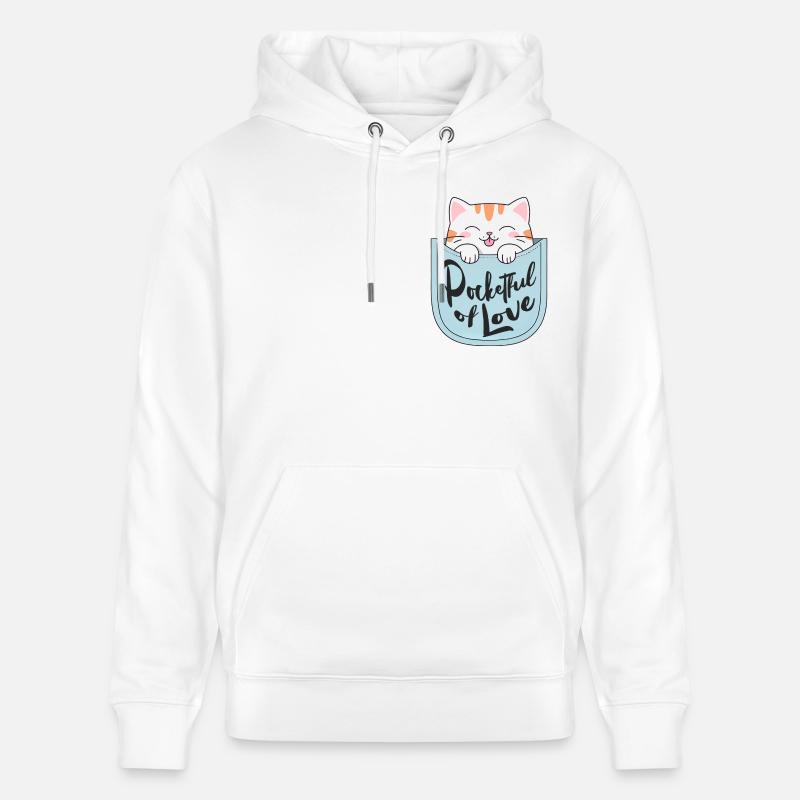 Chat dans votre poche - Sweat à capuche bio CRUISER Stanley/Stella Unisexe - blanc
