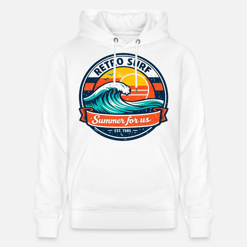 L’été pour nous - Sweat à capuche bio CRUISER Stanley/Stella Unisexe - blanc
