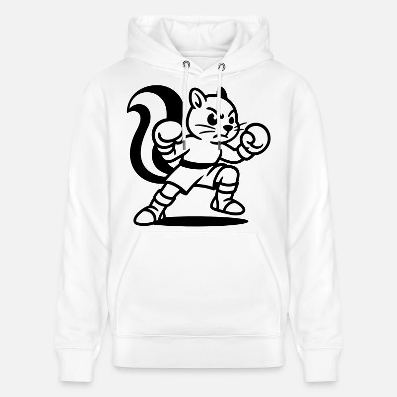 Boxer Écureuil - Sweat à capuche bio CRUISER Stanley/Stella Unisexe - blanc