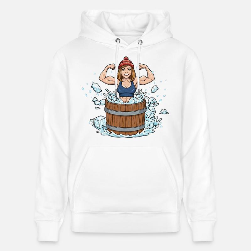 Femme baigneuse de glace - Sweat à capuche bio CRUISER Stanley/Stella Unisexe - blanc