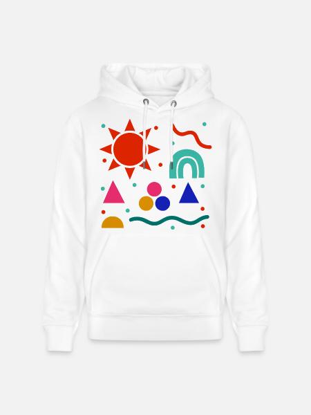 Lebendige Geometrie Sonnenfarben Muster - Stanley/Stella Unisex Bio-Hoodie CRUISER - Weiß