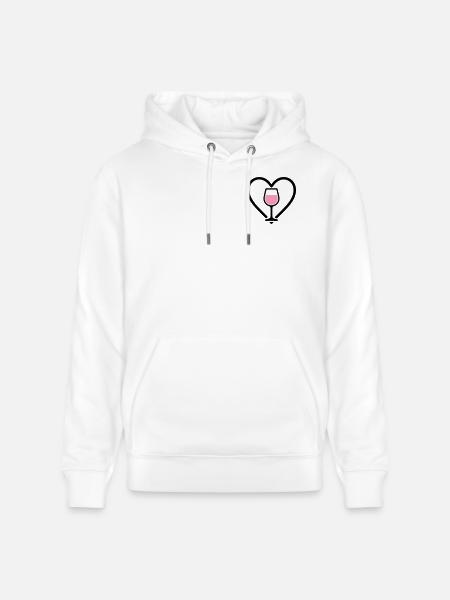 Heart + Rosé Wine – Rosé Lover - Stanley/Stella CRUISER Unisex Organic Hoodie - white