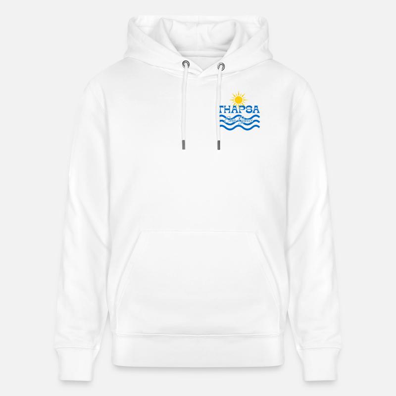 Thapsa Evia Grèce Vagues de soleil - Sweat à capuche bio CRUISER Stanley/Stella Unisexe - blanc