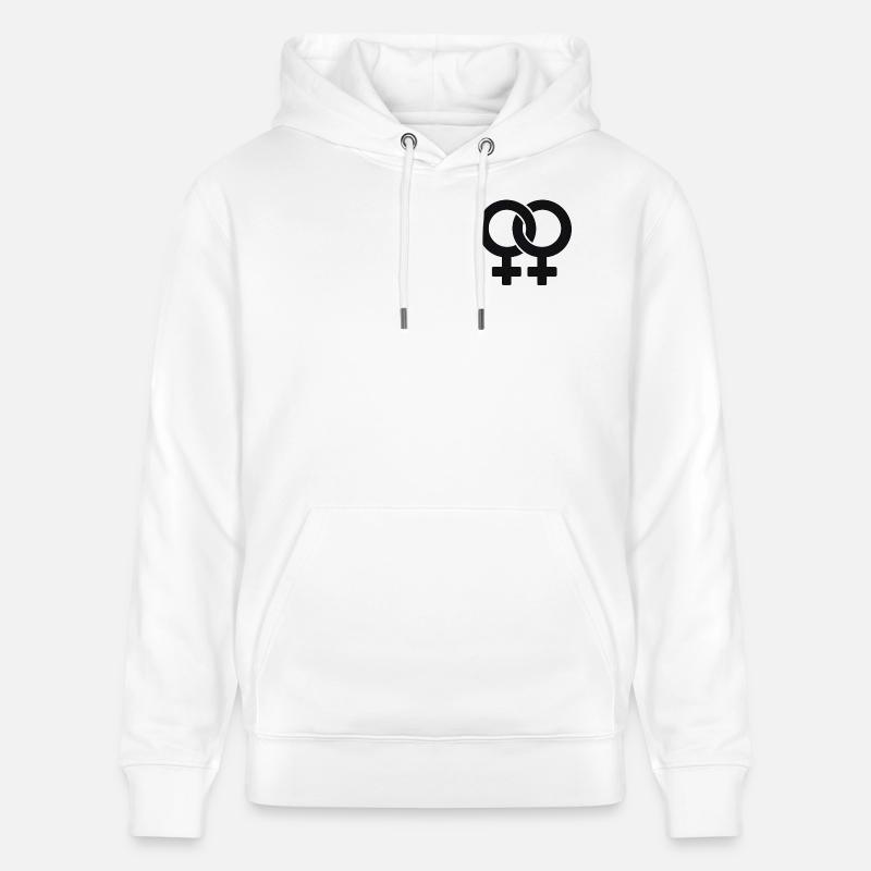 Symboles féminins entrelacés - Sweat à capuche bio CRUISER Stanley/Stella Unisexe - blanc