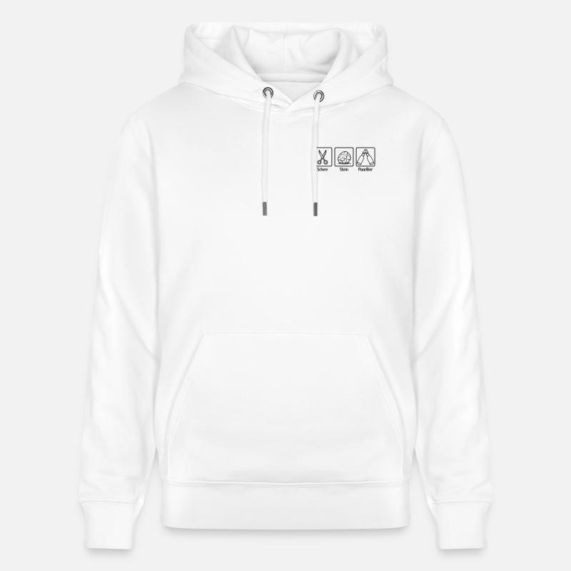 Ciseaux Papier Pierre - Paire de Bières - Sweat à capuche bio CRUISER Stanley/Stella Unisexe - blanc