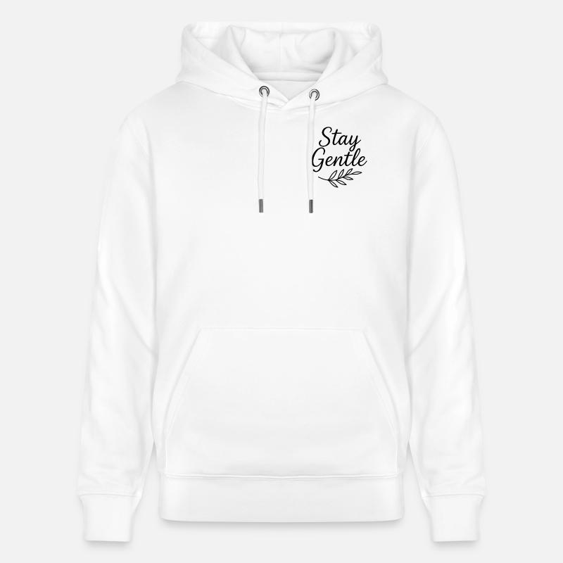 Reste Douce avec Branche de Feuille - Sweat à capuche bio CRUISER Stanley/Stella Unisexe - blanc