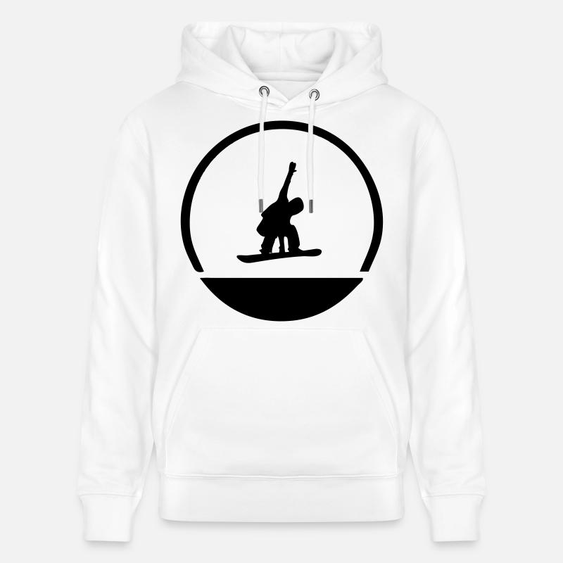 Emblème de snowboarder - Sweat à capuche bio CRUISER Stanley/Stella Unisexe - blanc