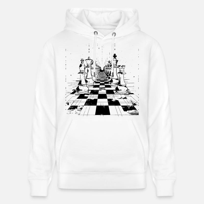 Graphismes d’échecs - Sweat à capuche bio CRUISER Stanley/Stella Unisexe - blanc