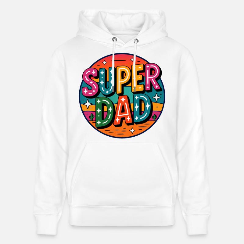 Super papa rétro Super papa - Sweat à capuche bio CRUISER Stanley/Stella Unisexe - blanc