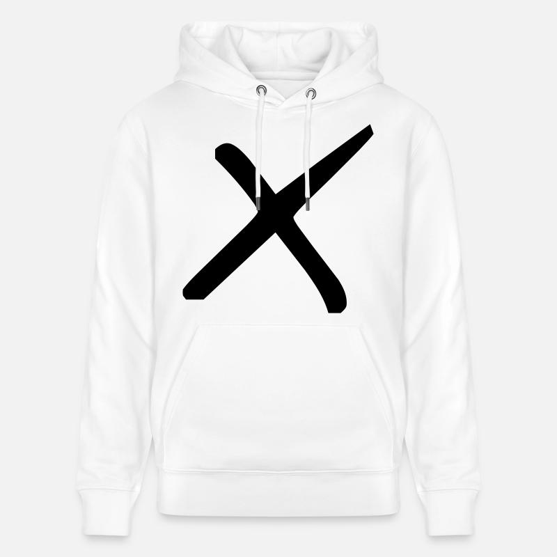 Croix élégante - Sweat à capuche bio CRUISER Stanley/Stella Unisexe - blanc