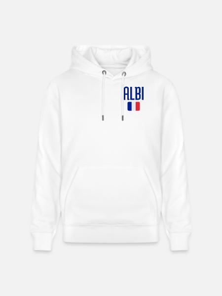 Albi France Flag Emblem - Stanley/Stella CRUISER Unisex Organic Hoodie - white