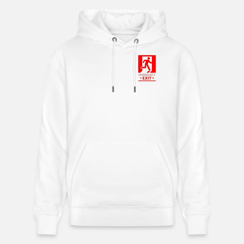Emergency EXIT Basic Red - Sweat à capuche bio CRUISER Stanley/Stella Unisexe - blanc