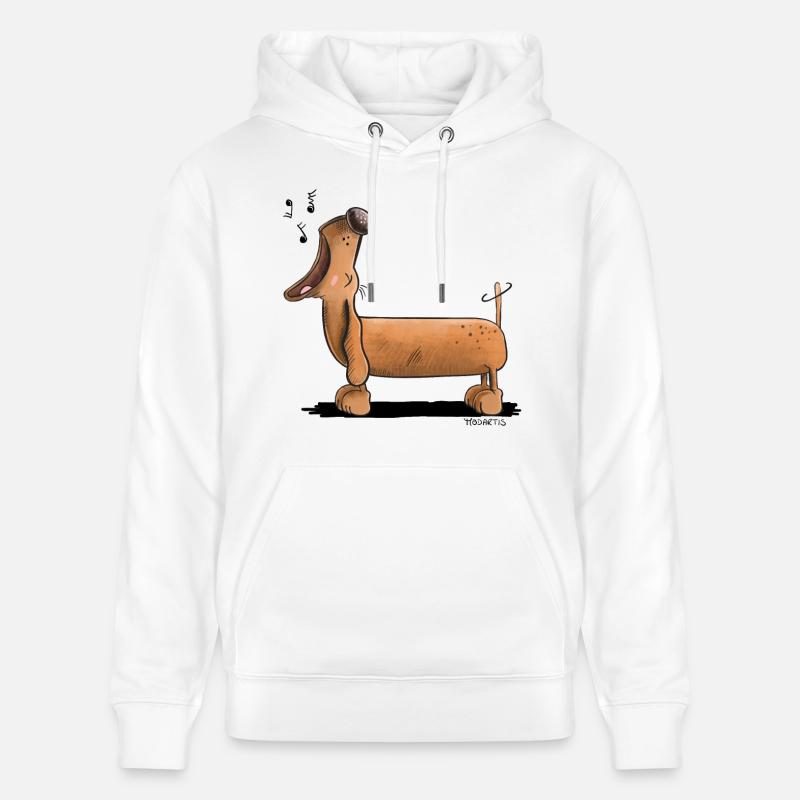 Crier Dachshund - Teckel - Bande Dessinée - Sweat à capuche bio CRUISER Stanley/Stella Unisexe - blanc