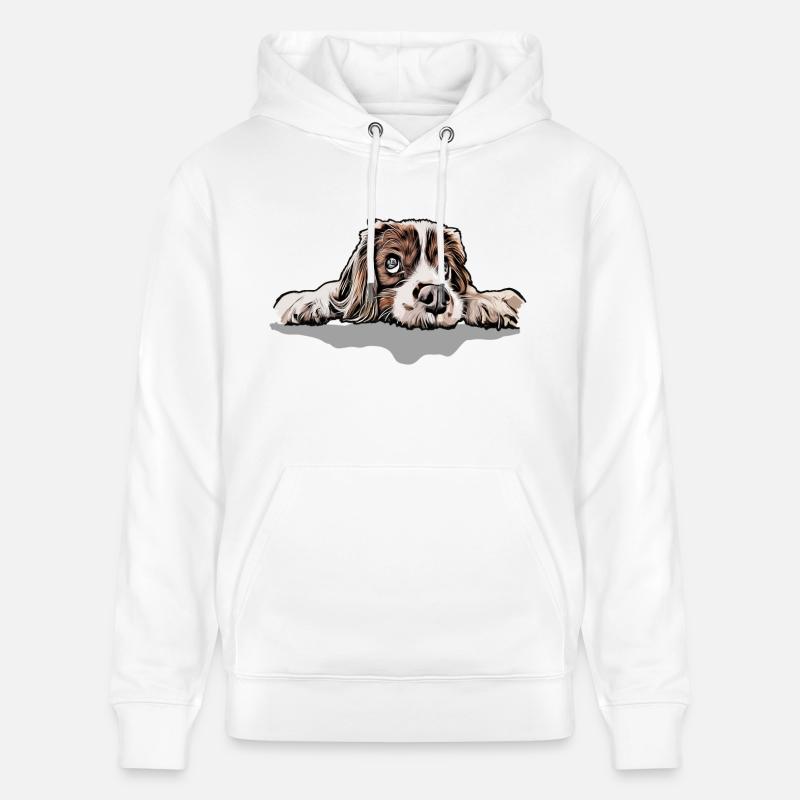 cavalier roi Charles Spaniel - Sweat à capuche bio CRUISER Stanley/Stella Unisexe - blanc