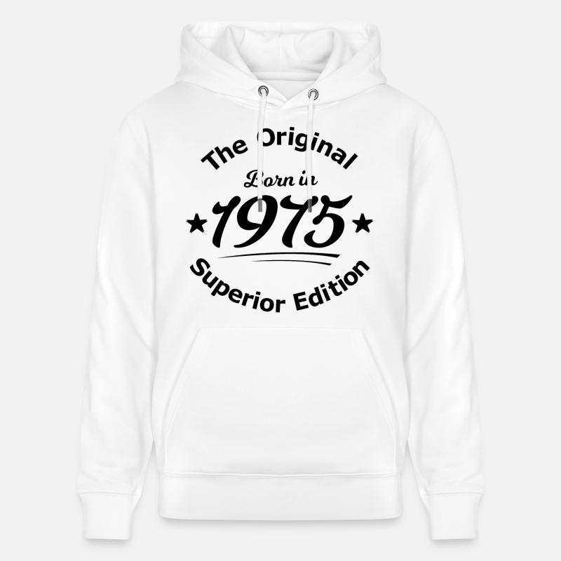 Né en 1975 - Sweat à capuche bio CRUISER Stanley/Stella Unisexe - blanc