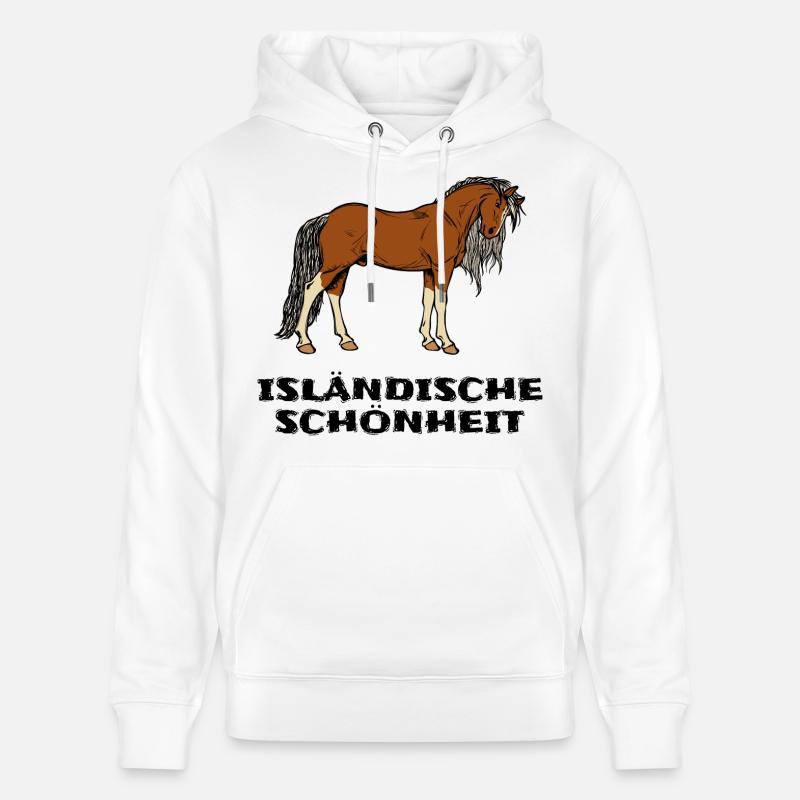 Isländer Pferde Statement Islandpferde Pferdenarr - Stanley/Stella Unisex Bio-Hoodie CRUISER  - Weiß