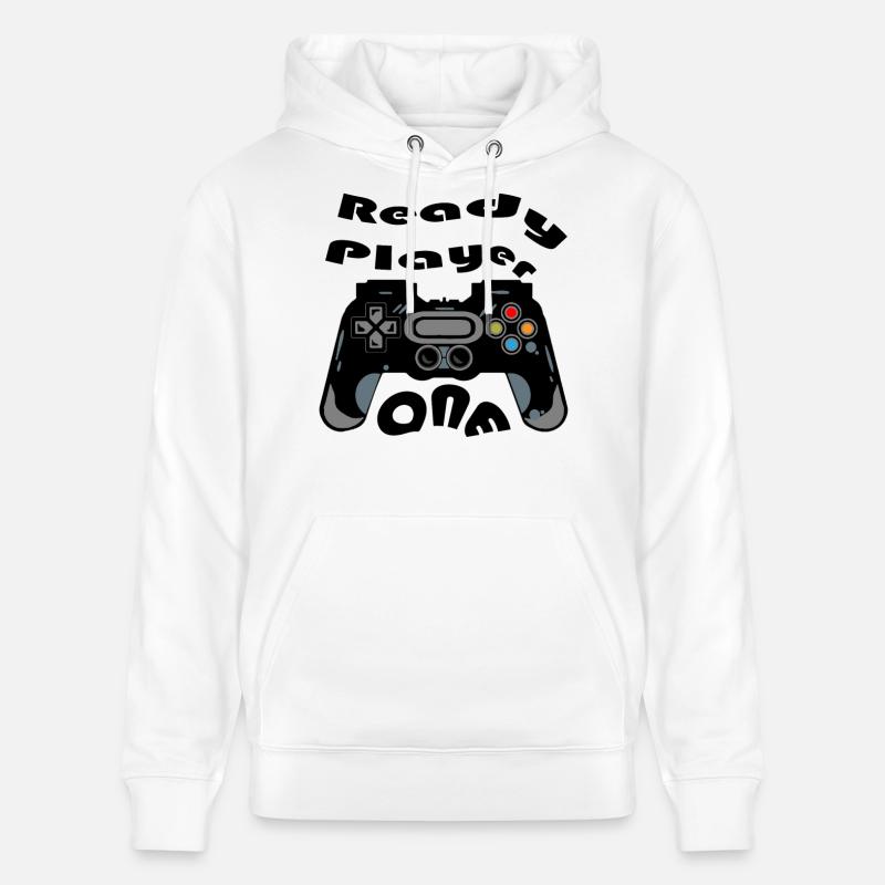 Silhouette de manette rétro - Sweat à capuche bio CRUISER Stanley/Stella Unisexe - blanc