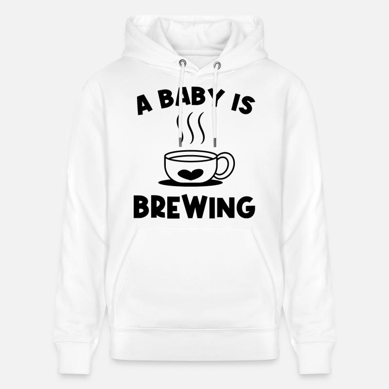 Grossesse Bébé Ventre Grossesse Déclaration Bébé - Sweat à capuche bio CRUISER Stanley/Stella Unisexe - blanc