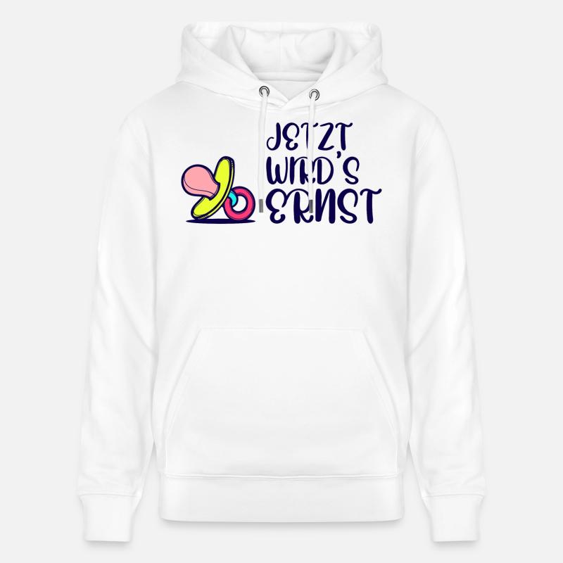Elternschaft Eltern Geburt Statement Schwanger - Stanley/Stella Unisex Bio-Hoodie CRUISER  - Weiß