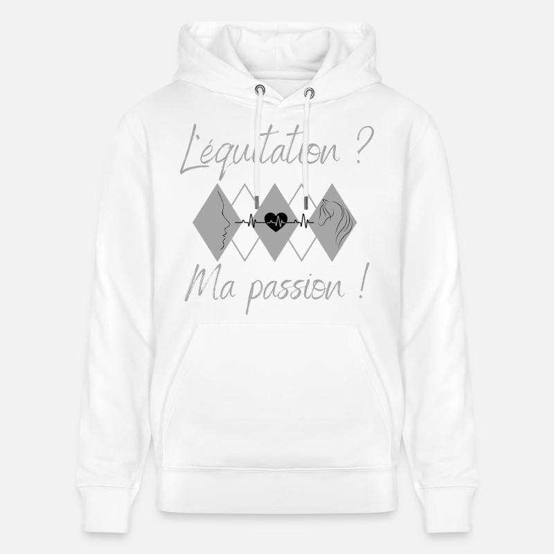 L'équitation, ma passion ! - Sweat à capuche bio CRUISER Stanley/Stella Unisexe - blanc
