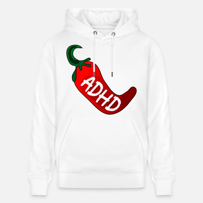 NEUORDIVERSITY ADHD PEPERONI - Sweat à capuche bio CRUISER Stanley/Stella Unisexe - blanc