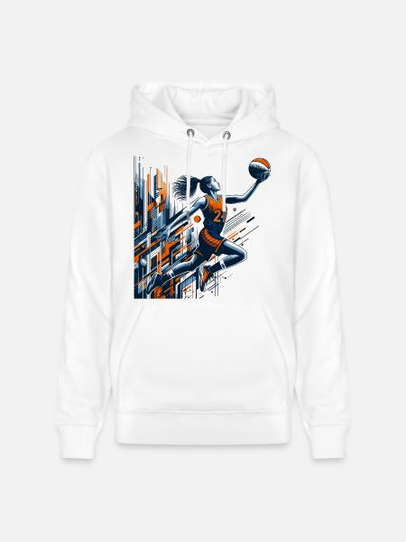 Kvinde Basketball Dunking Design - Stanley/Stella CRUISER økologisk unisex-hoodie - hvid