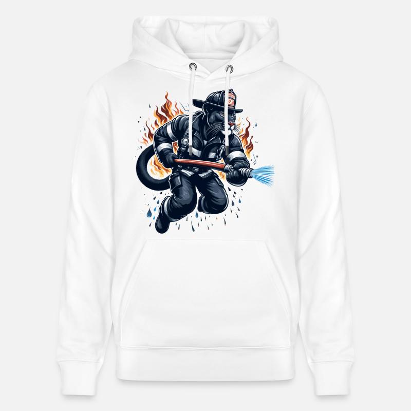 Pompier panthère Jaguar cadeau - Sweat à capuche bio CRUISER Stanley/Stella Unisexe - blanc