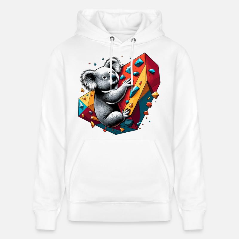 Bouldern Koala Geschenk - Stanley/Stella Unisex Bio-Hoodie CRUISER  - Weiß