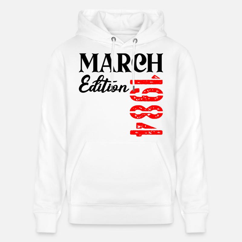 Anniversaire : mars 1984 - 43e anniversaire - Sweat à capuche bio CRUISER Stanley/Stella Unisexe - blanc