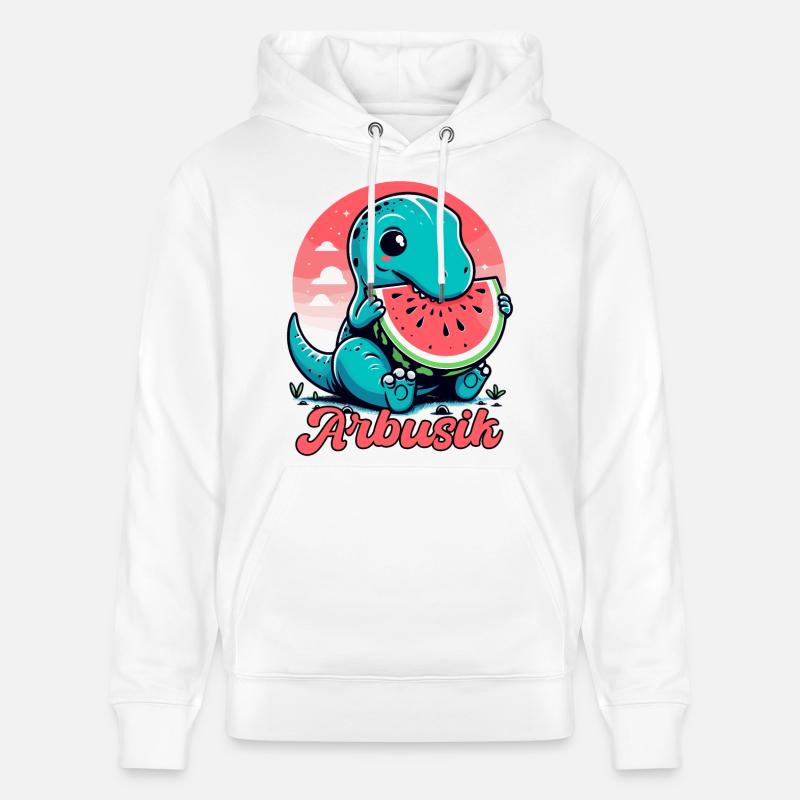 Mignon T-Rex Pastèque Arbusik Cadeau - Sweat à capuche bio CRUISER Stanley/Stella Unisexe - blanc
