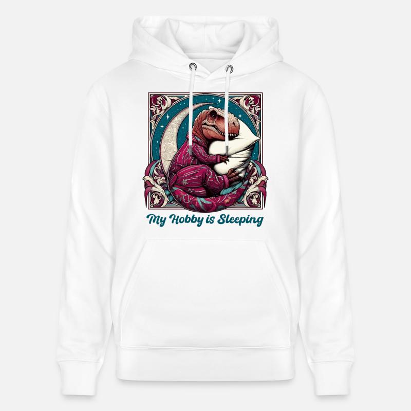 T-Rex Sleeping Hobby Cadeau - Sweat à capuche bio CRUISER Stanley/Stella Unisexe - blanc