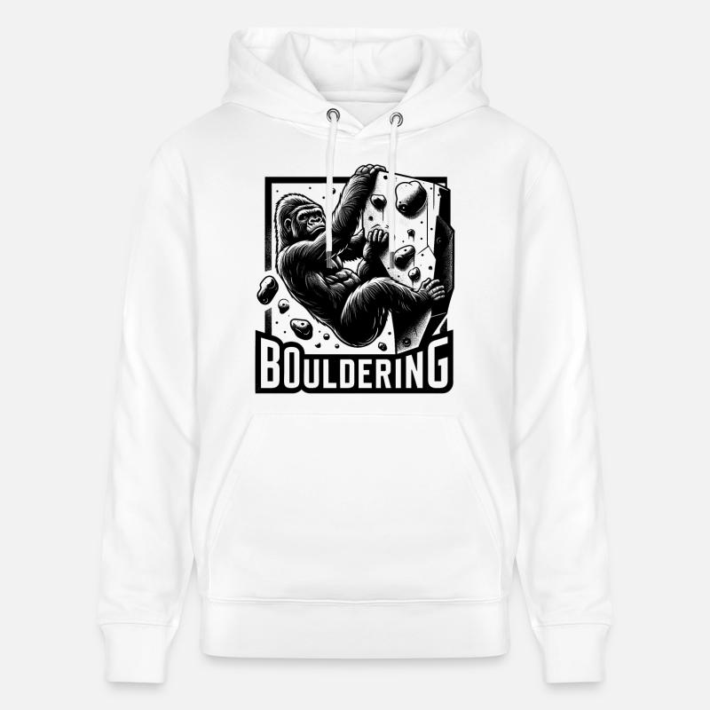 Bouldering Gorilla Silverback Cadeau - Sweat à capuche bio CRUISER Stanley/Stella Unisexe - blanc
