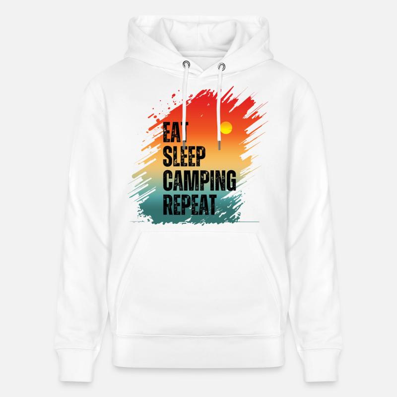 MANGER DORMIR CAMPING RÉPÉTER - Sweat à capuche bio CRUISER Stanley/Stella Unisexe - blanc