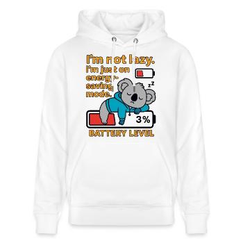 Koala in energy-saving mode - Stanley/Stella CRUISER Unisex Organic Hoodie - white - Front - Alina (178cm) & Michal (187cm)