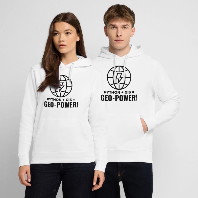 Python GIS Geo-Power Programming Geospatial Stanley/Stella CRUISER Unisex Organic Hoodie