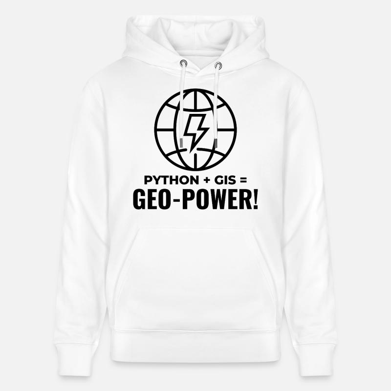 Python GIS Geo-Power Programming Geospatial - Stanley/Stella CRUISER Unisex Organic Hoodie - white