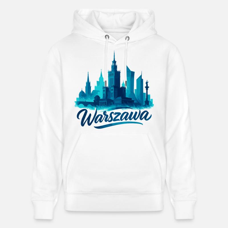 Varsovie Warszawa Capitale Pologne Cadeau - Sweat à capuche bio CRUISER Stanley/Stella Unisexe - blanc
