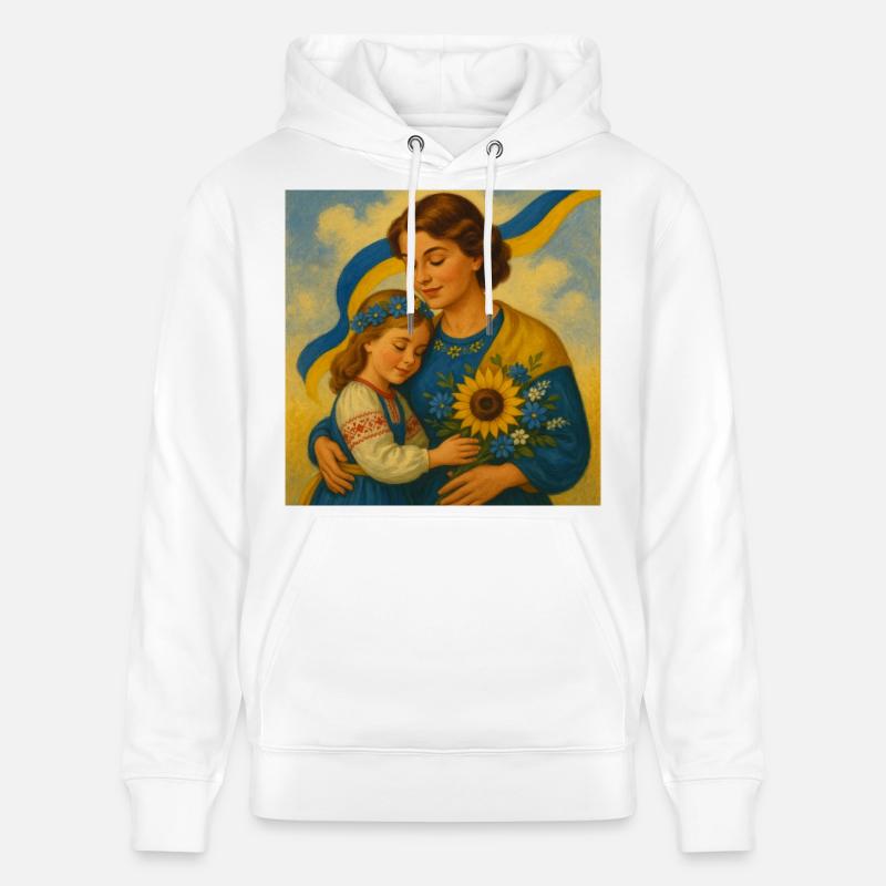 L’inquiétude d’une mère ukrainienne - Sweat à capuche bio CRUISER Stanley/Stella Unisexe - blanc